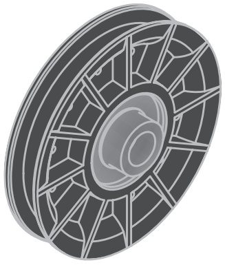 Thermoplastic Idler Pulley with Shoulder Adapter
